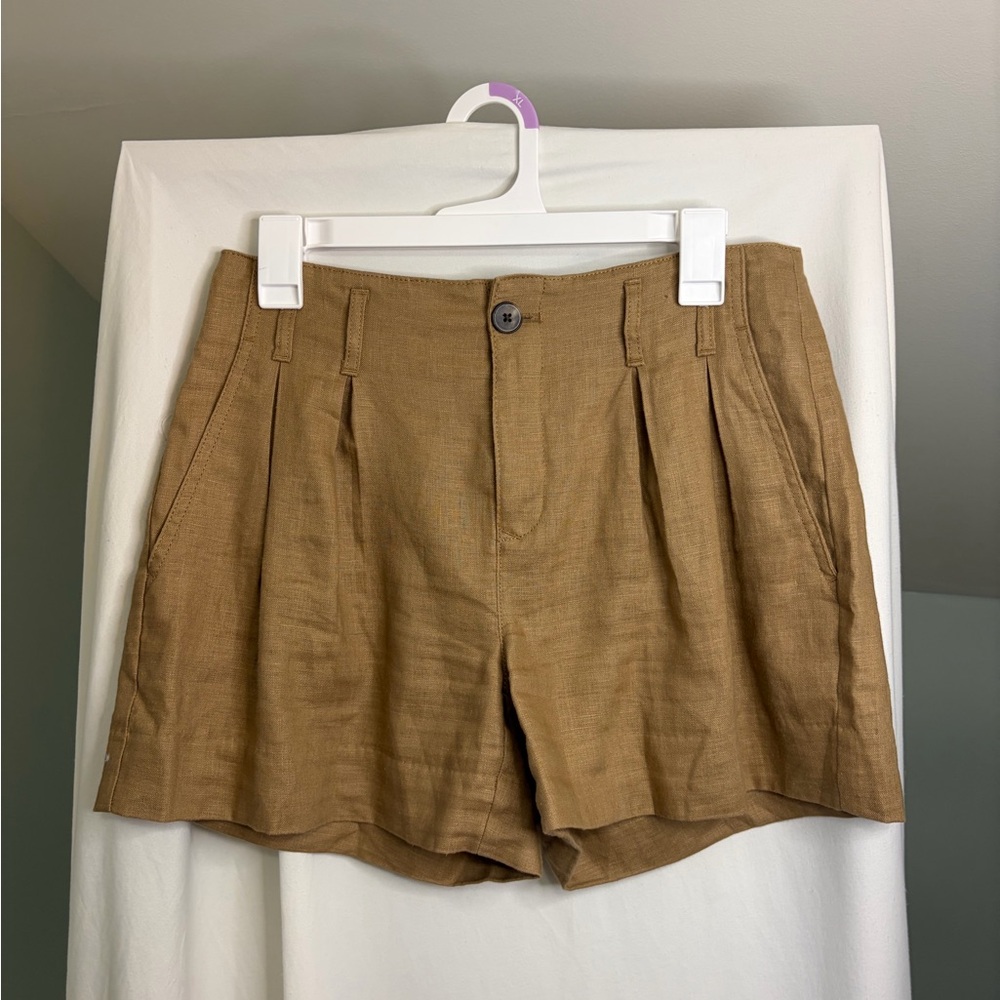 Banana Republic Tan Pleated High-Rise Women's Shorts